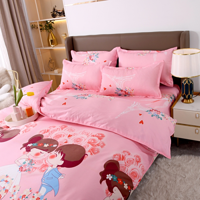 91家纺网 家纺一手货源 找家纺 梵巢家纺 芦荟棉四件套 小两口