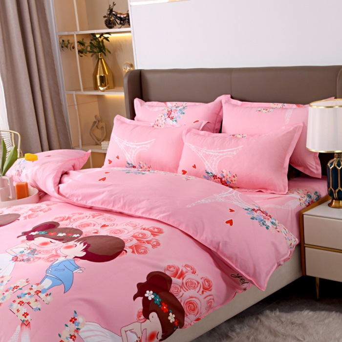 91家纺网 家纺一手货源 找家纺 梵巢家纺 芦荟棉四件套 小两口