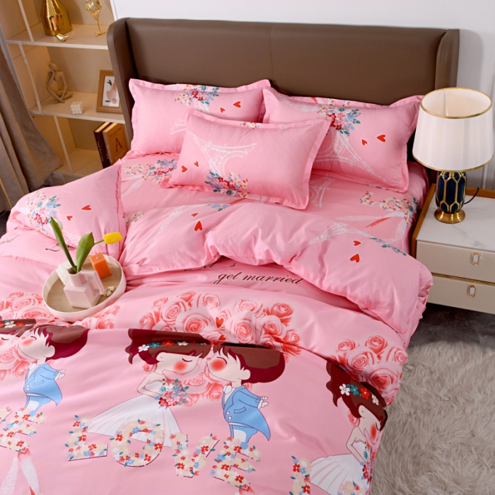 91家纺网 家纺一手货源 找家纺 梵巢家纺 芦荟棉四件套 小两口