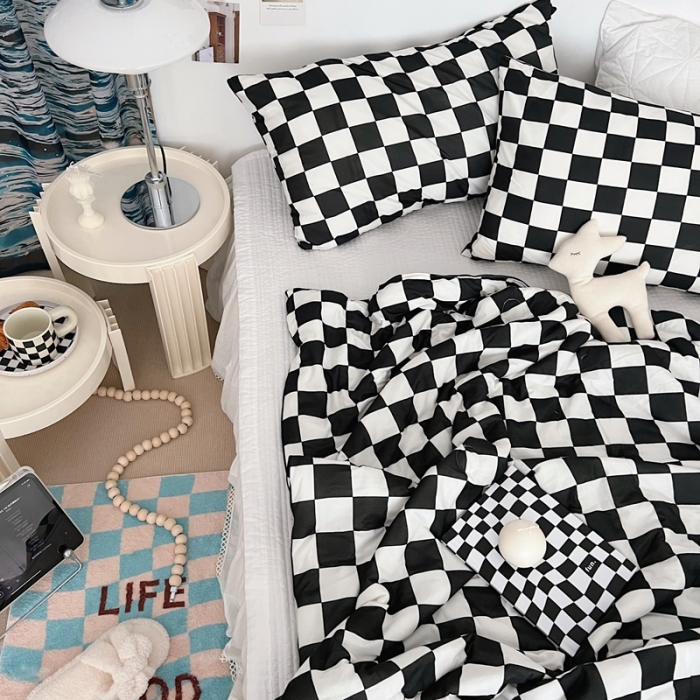 91家纺网 家纺一手货源 找家纺 （总)星期八 2022新款棋盘格针织棉夏被