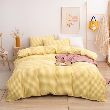 91家纺网 家纺一手货源 找家纺 （总）柠萌家居 2022年新款无印良品全棉色织水洗棉四件套