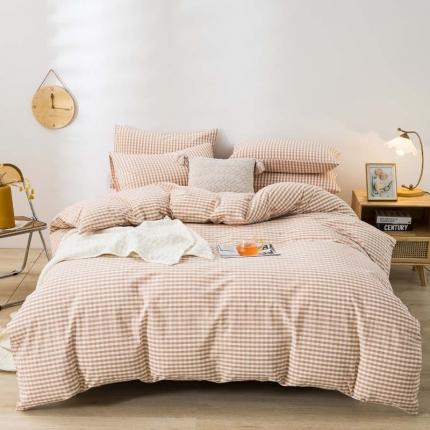 91家纺网 家纺一手货源 找家纺 （总）柠萌家居 2022年新款无印良品全棉色织水洗棉四件套