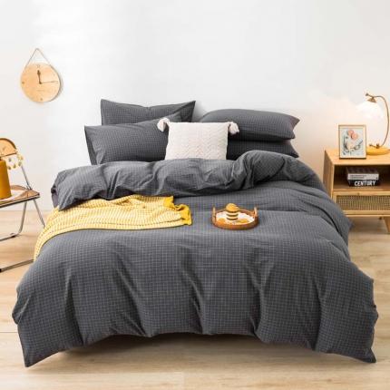 91家纺网 家纺一手货源 找家纺 （总）柠萌家居 2022年新款无印良品全棉色织水洗棉四件套