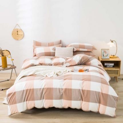 91家纺网 家纺一手货源 找家纺 （总）柠萌家居 2022年新款无印良品全棉色织水洗棉四件套