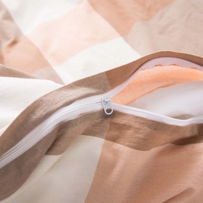 91家纺网 家纺一手货源 找家纺 柠萌家居 2022年新款无印良品全棉色织水洗棉四件套 玉大格