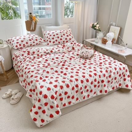 91家纺网 家纺一手货源 找家纺 （总）优被业 2023新款全棉韩式小碎花大豆夏被薄被子空调被