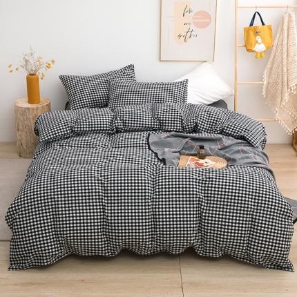 91家纺网 家纺一手货源 找家纺 （总）柠萌家居 2022新款无印良品全棉色织水洗棉单被套