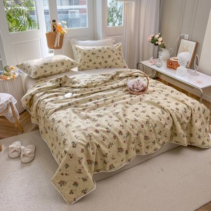 91家纺网 家纺一手货源 找家纺 优被业 2023新款全棉韩式小碎花大豆夏被薄被子空调被复古花