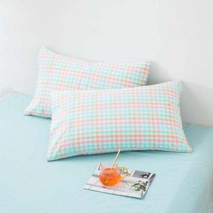 91家纺网 家纺一手货源 找家纺 总柠萌家居 2022新款无印良品全棉色织水洗棉单品枕套一只