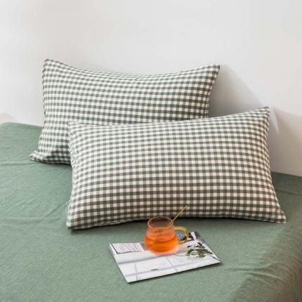 91家纺网 家纺一手货源 找家纺 总柠萌家居 2022新款无印良品全棉色织水洗棉单品枕套一只