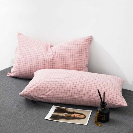 91家纺网 家纺一手货源 找家纺 总柠萌家居 2022新款无印良品全棉色织水洗棉单品枕套一只