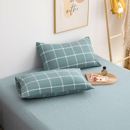 91家纺网 家纺一手货源 找家纺 总柠萌家居 2022新款无印良品全棉色织水洗棉单品枕套一只