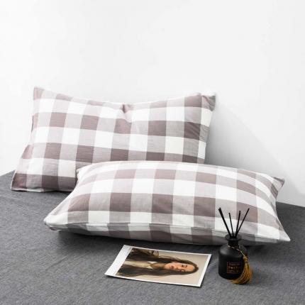 91家纺网 家纺一手货源 找家纺 总柠萌家居 2022新款无印良品全棉色织水洗棉单品枕套一只