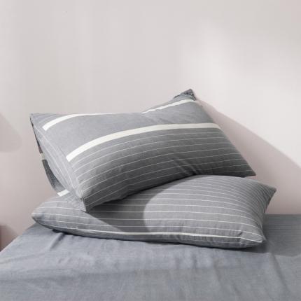 91家纺网 家纺一手货源 找家纺 总柠萌家居 2022新款无印良品全棉色织水洗棉单品枕套一只