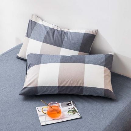 91家纺网 家纺一手货源 找家纺 总柠萌家居 2022新款无印良品全棉色织水洗棉单品枕套一只