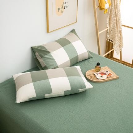 91家纺网 家纺一手货源 找家纺 总柠萌家居 2022新款无印良品全棉色织水洗棉单品枕套一只