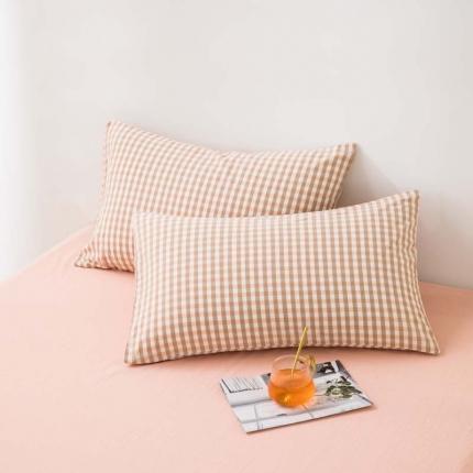 91家纺网 家纺一手货源 找家纺 总柠萌家居 2022新款无印良品全棉色织水洗棉单品枕套一只