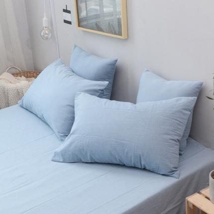 91家纺网 家纺一手货源 找家纺 总柠萌家居 2022新款无印良品全棉色织水洗棉单品枕套一只