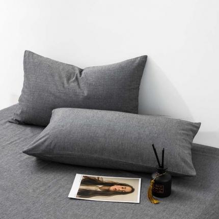 91家纺网 家纺一手货源 找家纺 总柠萌家居 2022新款无印良品全棉色织水洗棉单品枕套一只