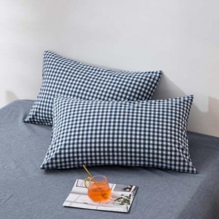 91家纺网 家纺一手货源 找家纺 总柠萌家居 2022新款无印良品全棉色织水洗棉单品枕套一只