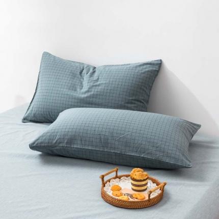 91家纺网 家纺一手货源 找家纺 总柠萌家居 2022新款无印良品全棉色织水洗棉单品枕套一只