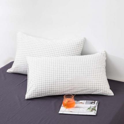 91家纺网 家纺一手货源 找家纺 总柠萌家居 2022新款无印良品全棉色织水洗棉单品枕套一只