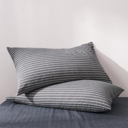 91家纺网 家纺一手货源 找家纺 总柠萌家居 2022新款无印良品全棉色织水洗棉单品枕套一只