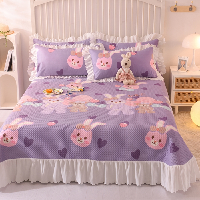 91家纺网 家纺一手货源 找家纺 梦之岛 2022新款床盖韩版磨毛四件套 QQ兔