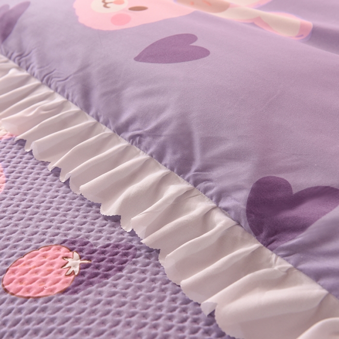 91家纺网 家纺一手货源 找家纺 梦之岛 2022新款床盖韩版磨毛四件套 QQ兔