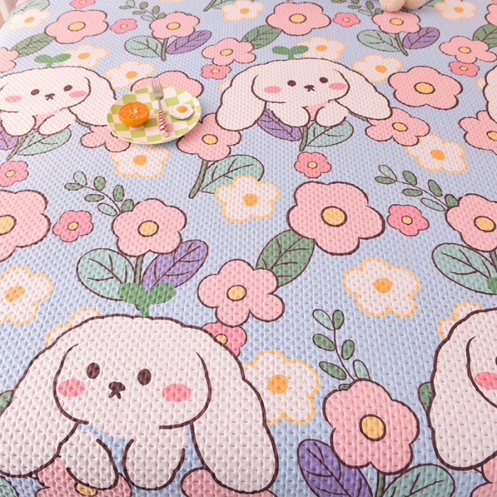 91家纺网 家纺一手货源 找家纺 梦之岛 2022新款床盖韩版磨毛四件套 芭比兔