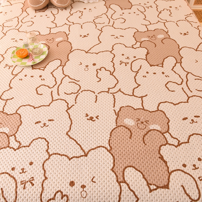 91家纺网 家纺一手货源 找家纺 梦之岛 2022新款床盖韩版磨毛四件套 哈尼熊