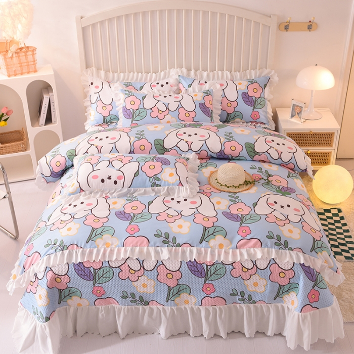 91家纺网 家纺一手货源 找家纺 （总）梦之岛 2022新款床盖韩版磨毛四件套