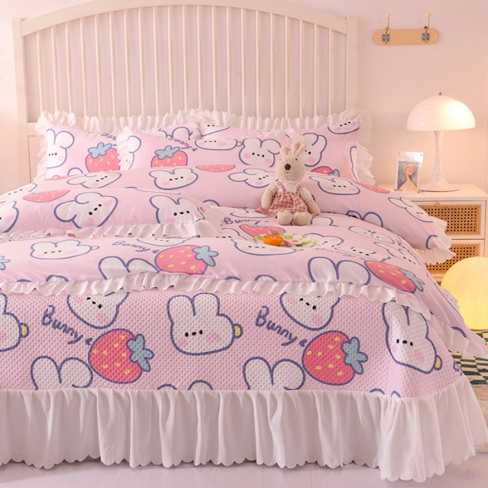 91家纺网 家纺一手货源 找家纺 梦之岛 2022新款床盖韩版磨毛四件套 小可爱