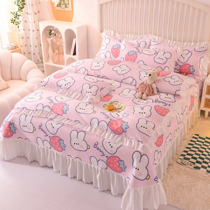 91家纺网 家纺一手货源 找家纺 梦之岛 2022新款床盖韩版磨毛四件套 小可爱