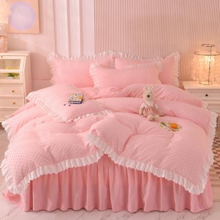 91家纺网 家纺一手货源 找家纺 （总）梦之岛 2022新款豆豆公主韩版磨毛四件套