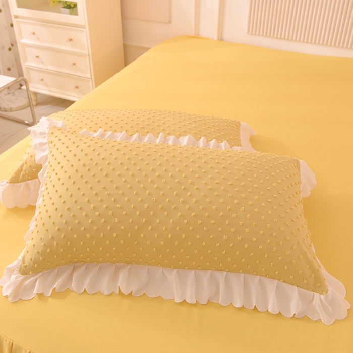 91家纺网 家纺一手货源 找家纺 梦之岛 2022新款豆豆公主韩版磨毛四件套 豆豆公主-黄