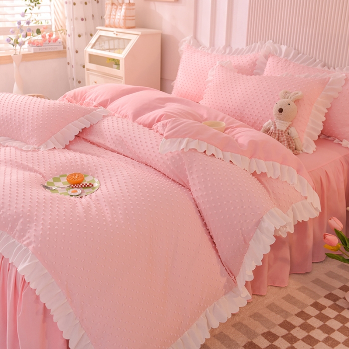 91家纺网 家纺一手货源 找家纺 梦之岛 2022新款豆豆公主韩版磨毛四件套 豆豆公主-玉