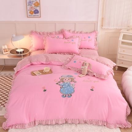 91家纺网 家纺一手货源 找家纺 （总）梦之岛 2022新款甜心女孩韩版磨毛四件套