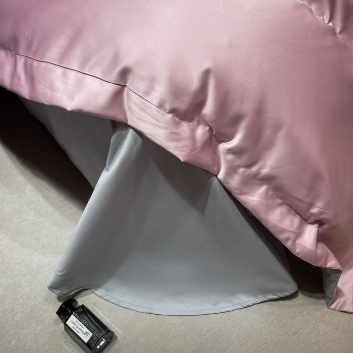 91家纺网 家纺一手货源 找家纺 宅家居2024新款轻奢拼色60支贡缎臻丝刺绣皇家骑士-豆沙