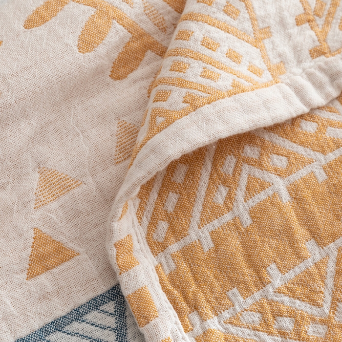 91家纺网 家纺一手货源 找家纺 朴尔2022新品塞尚风格全棉水洗棉三层纱布毛巾被 西雅图-兰