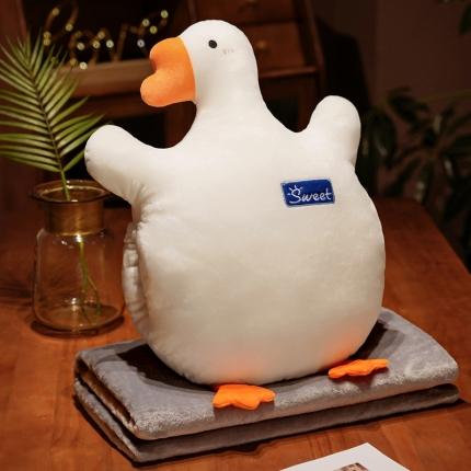 91家纺网 家纺一手货源 找家纺 （总）仟亿莱 2022新款多功能大鹅三用抱枕毯