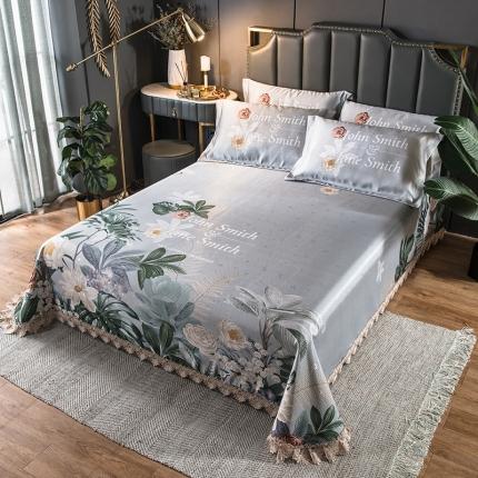 91家纺网 家纺一手货源 找家纺 其奥 2025数码大版冰丝席三件套凉席空调席软席 夏日缤纷