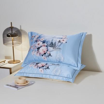 91家纺网 家纺一手货源 找家纺 其奥 2023新款900D窝蜂数码大版冰丝凉席枕套 花开富贵/对