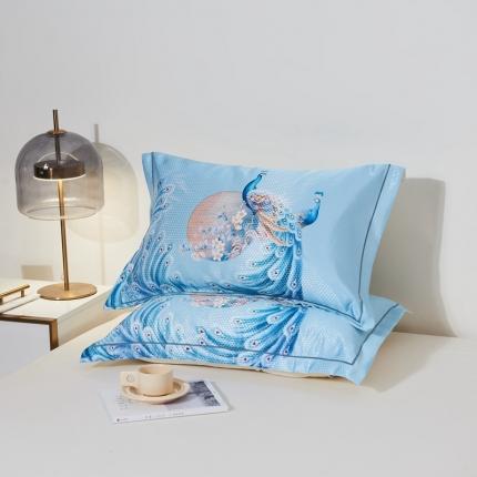 91家纺网 家纺一手货源 找家纺 其奥 2023新款900D窝蜂数码大版冰丝凉席枕套 倾城之恋/对