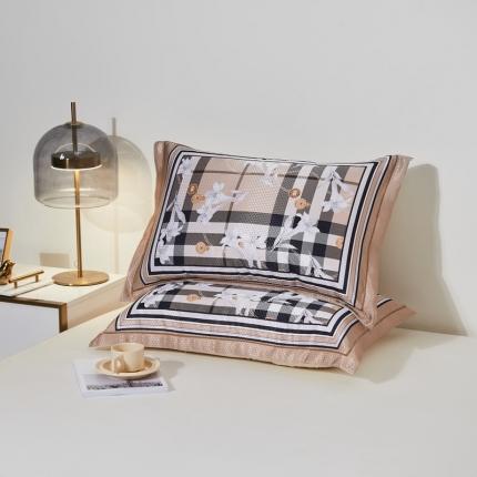 其奥 2023新款900D窝蜂数码大版冰丝凉席枕套 绅士风范/对