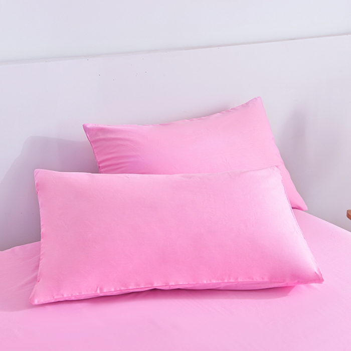 91家纺网 家纺一手货源 找家纺 极梦新款40支喷气全棉纯色四件套 粉紫