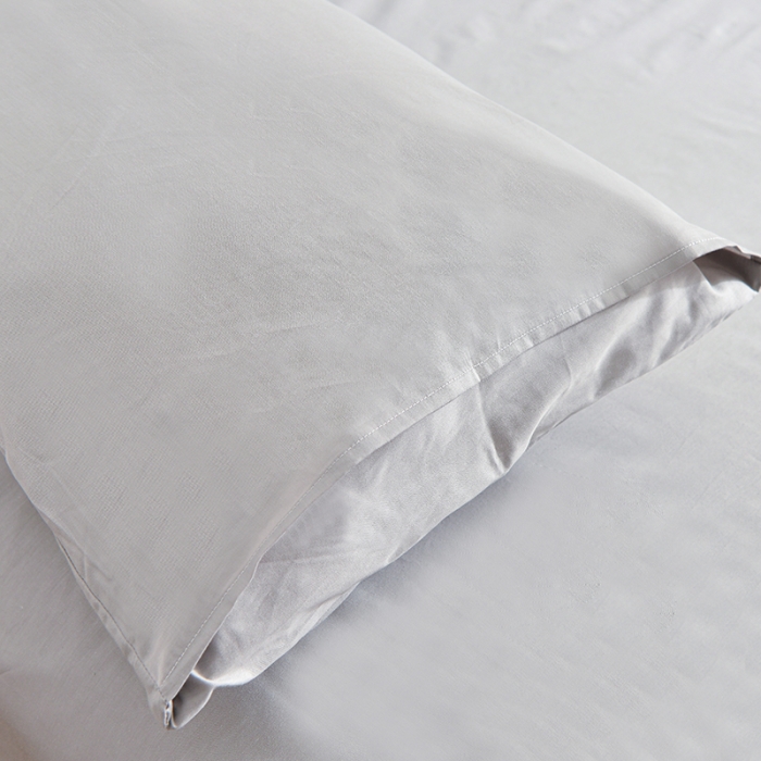 91家纺网 家纺一手货源 找家纺 极梦新款40支喷气全棉纯色四件套 浅灰