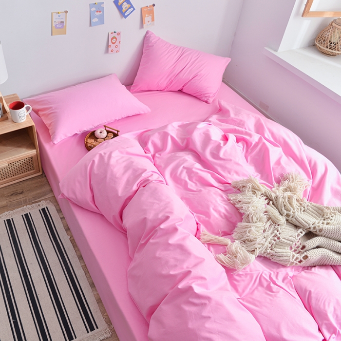 91家纺网 家纺一手货源 找家纺 极梦家纺（支持定制） 2025新款40支13372全棉单被套 粉紫