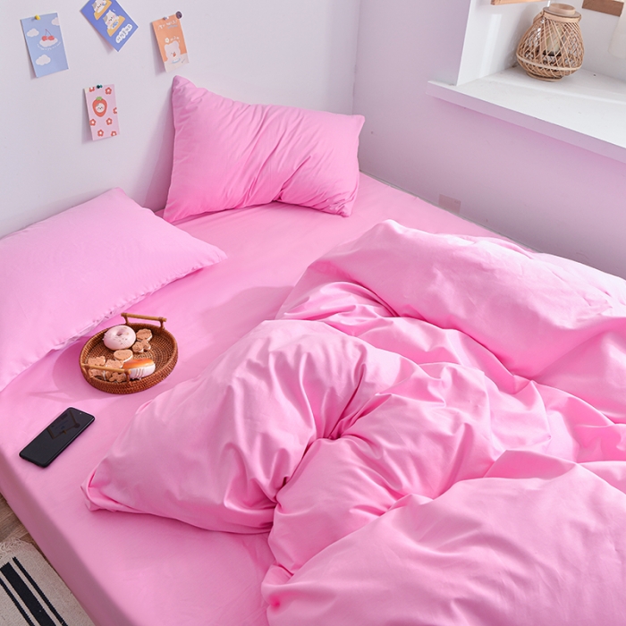 91家纺网 家纺一手货源 找家纺 极梦家纺（支持定制） 2025新款40支13372全棉单被套 粉紫