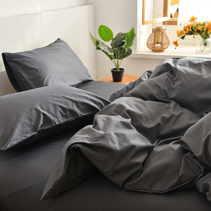 91家纺网 家纺一手货源 找家纺 极梦家纺（支持定制） 2025新款40支13372全棉单被套 深灰